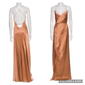 Michelle Mason silk wrap gown dress